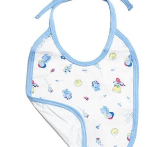 Babero azul para bebé en tela con aplique - Landi Baby®