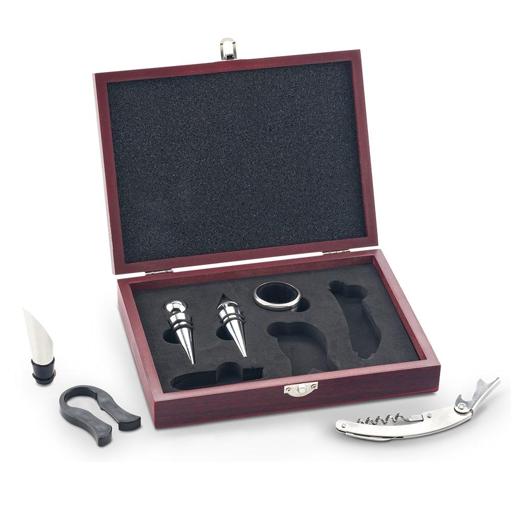 Set De Vino De Lujo - 7 Piezas Y Caja En Madera - Landik